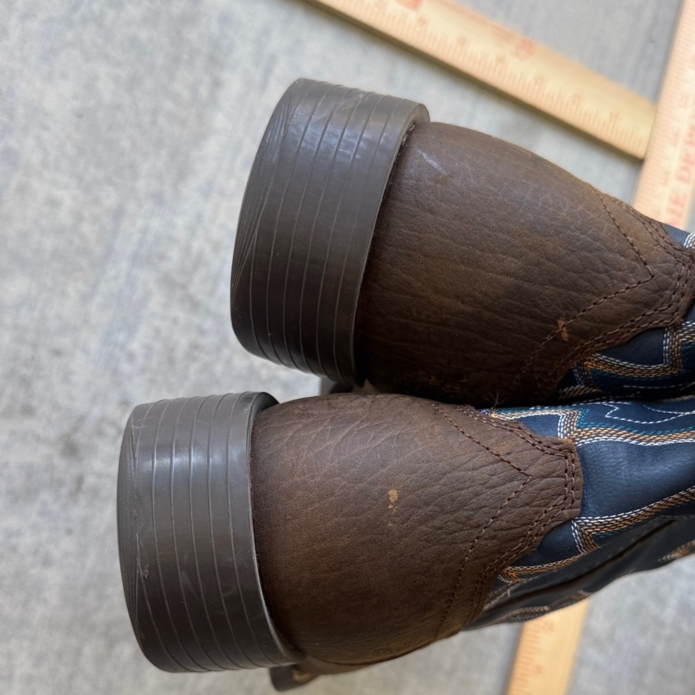 Durango Blue Brown Cowboy Boots like new leather distressed cowboy windward - Picture 10 of 13